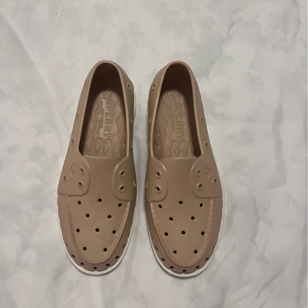 Rose Gold Sherry Topsider Rubber Boat Shoes - Size 9